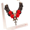 YiYaoFa Halloween Skull Lace Choker Necklace for Women Accessories Skeleton Cosplay Jewelry Necklace Collar Party Jewelry Y469