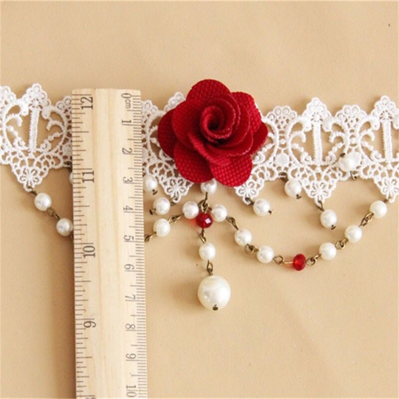 YiYaoFa Handmade Vintage Choker Necklace White Lace Statement Necklace for Women Accessories Lady Gothic Wedding Jewelry GN-39
