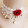 YiYaoFa Handmade Vintage Choker Necklace White Lace Statement Necklace for Women Accessories Lady Gothic Wedding Jewelry GN-39