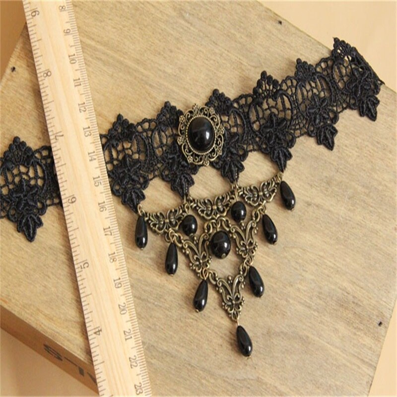 YiYaoFa Handmade Vintage Lace Choker Necklace False Collar Gothic Necklace for Women Accessories Lady Party Jewelry GN-19