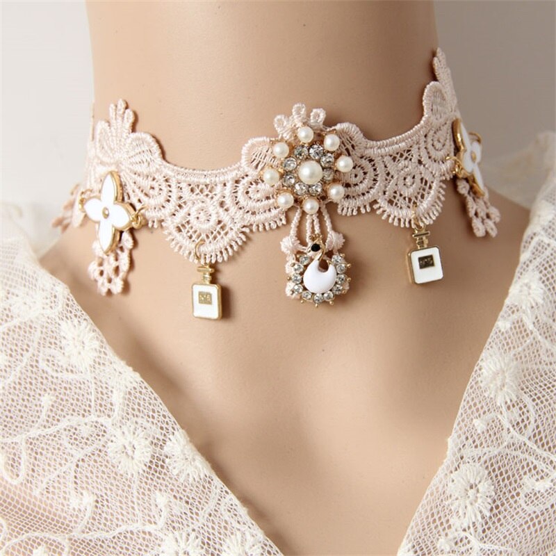 YiYaoFa Vintage Collar Lace Necklace & Pendant Choker Necklace for Women Accessories Lady Gothic Party Jewelry GN-66