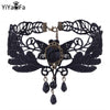 YiYaoFa Women Elegant Vintage Princess Black Lace Gothic Necklace Victorian Lolita Choker Pendant Vampire Chain Y191