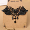 YiYaoFa Women Elegant Vintage Princess Black Lace Gothic Necklace Victorian Lolita Choker Pendant Vampire Chain Y191