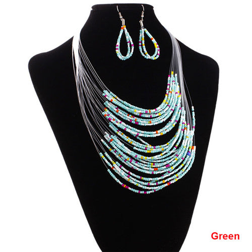 2020 Fashion Seed Beads Bib Necklaces Colliar 5 Colors Bohemian Women Female Party Statement Jewelry Gifts