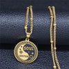 Yin Yang Gossip Star Soul Sister Stainless Steel Chain Necklaces for Women Gold Color Necklace Pendant Jewelry collares NXS04