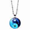 Yin Yang Tai Chi Pendant Necklace Sweater Chain Chinese Style Time Glass Stone Unisex Neck Decor Jewelry Accessories