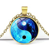 Yin Yang Tai Chi Pendant Necklace Sweater Chain Chinese Style Time Glass Stone Unisex Neck Decor Jewelry Accessories