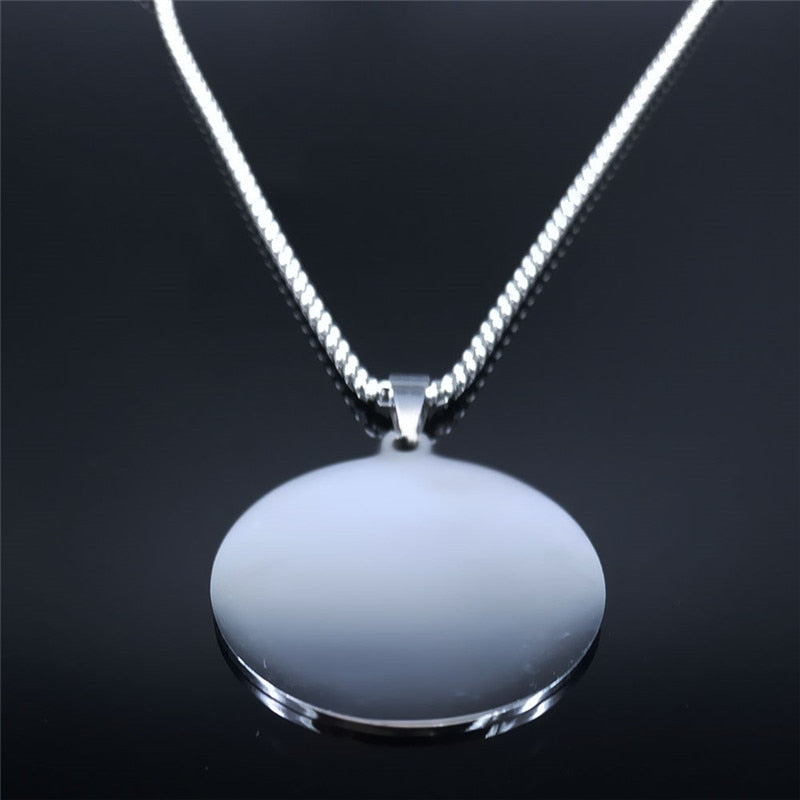 Yinyang Gossip Fish Stainless Steel Necklace Silver Color Statement Necklace Jewelry collar acero inoxidable mujer N3292S01