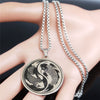 Yinyang Gossip Fish Stainless Steel Necklace Silver Color Statement Necklace Jewelry collar acero inoxidable mujer N3292S01