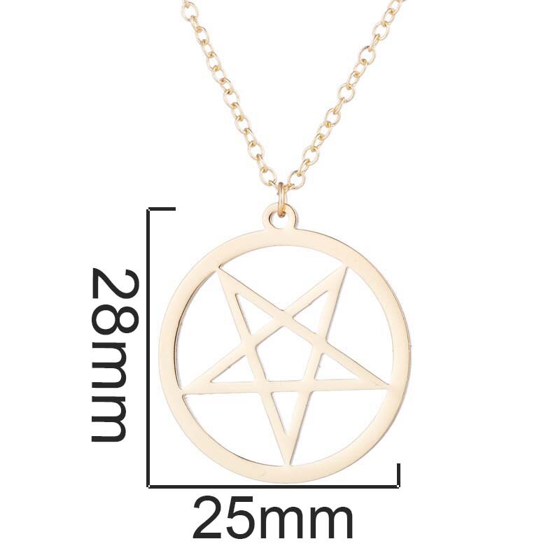 Yiustar-collar satánico con trampa del diablo, pentagrama, estrella de cinco puntas, colgante antiguo Retro, joyería de acero inoxidable, joyería para regalo diario