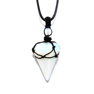 Yoga Necklace Turquoises Dowsing Pendulum Necklaces Reiki Energy Jewelry Natural Stone Pendulum Crystal Pendant