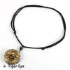 Yoga OM Healing Resin Crystal Energy Orgone Pendant Necklace Chip Tiger Eye Stone Round Pendants Reiki Necklaces For Men Women