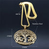 Yoga Tree of Life Stainless Steel Chain Necklaces Women/Men Gold Color Long Pendants Necklaces Jewelry collier homme N7054S02