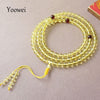 108 Prayer Amber Bracelets 5mm Natural Baltic Amber Rosary Beads 60cm Golden Tibetan Buddhist Mala Jewelry Female Gifts