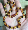 10pcs/set New 32cm Natural Amber Teething Necklace for Baby 100% Real Custom Original Baltic Amber Jewelry Wholesale