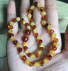 10pcs/set New 32cm Natural Amber Teething Necklace for Baby 100% Real Custom Original Baltic Amber Jewelry Wholesale
