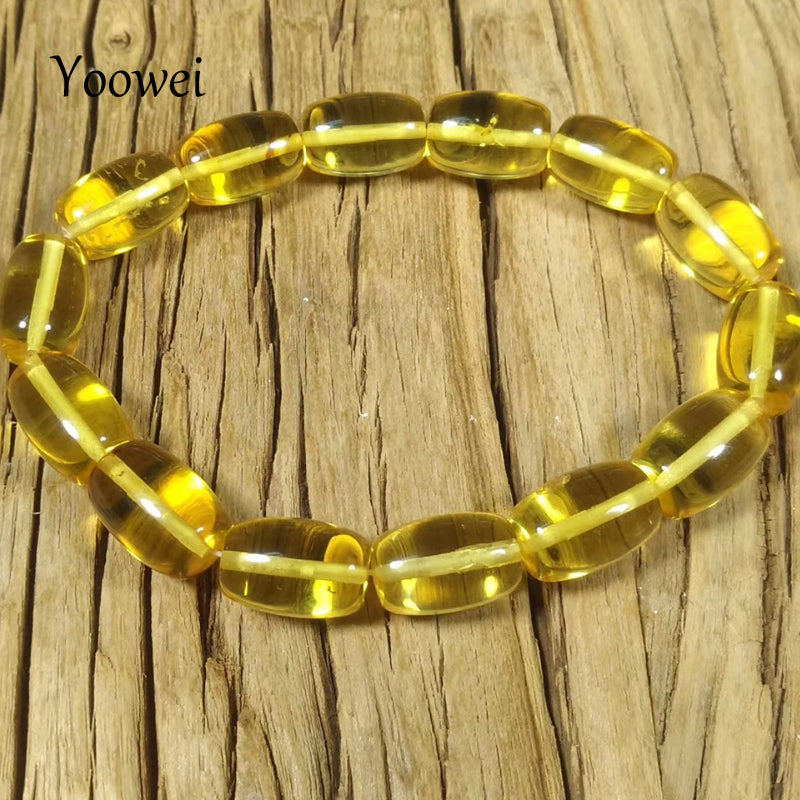 12g 9.5*14mm Natural Amber Bracelet 100% Genuine Beads diy Gift Original Irregular Oval Amber Jewelry Supplies Wholesale