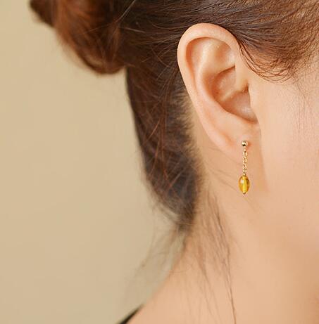 2 Styles Natural Amber Earrings for Women Gift Original diy Dangle Earring Baltic Genuine Amber Tassel Jewelry Wholesale