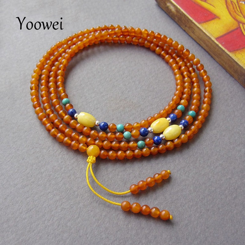 216 Amber Bracelets for Women 3mm Tiny Bead Prayer Buddha Mala Meditation Bead Round Cognac Color Natural Amber Jewelry