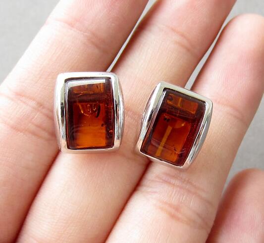 3 Color Amber Earrings for Gift Chic Simple Style Stud Earring Women Natural Amber Jewelry Wholesale naturais kehribar