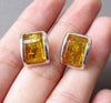 3 Color Amber Earrings for Gift Chic Simple Style Stud Earring Women Natural Amber Jewelry Wholesale naturais kehribar