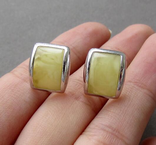 3 Color Amber Earrings for Gift Chic Simple Style Stud Earring Women Natural Amber Jewelry Wholesale naturais kehribar
