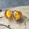 5 Colors New Natural Amber Earrings Small Heart Stud Earrings Romantic Women Trendy Lover Baltic Amber Jewelry Wholesale
