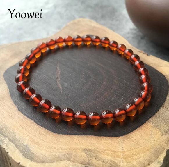5mm Amber Bracelet Round Natural Stone Female Luxury Original Beads Baltic Precious Gems Amber Bracelet Jewelry Wholesale