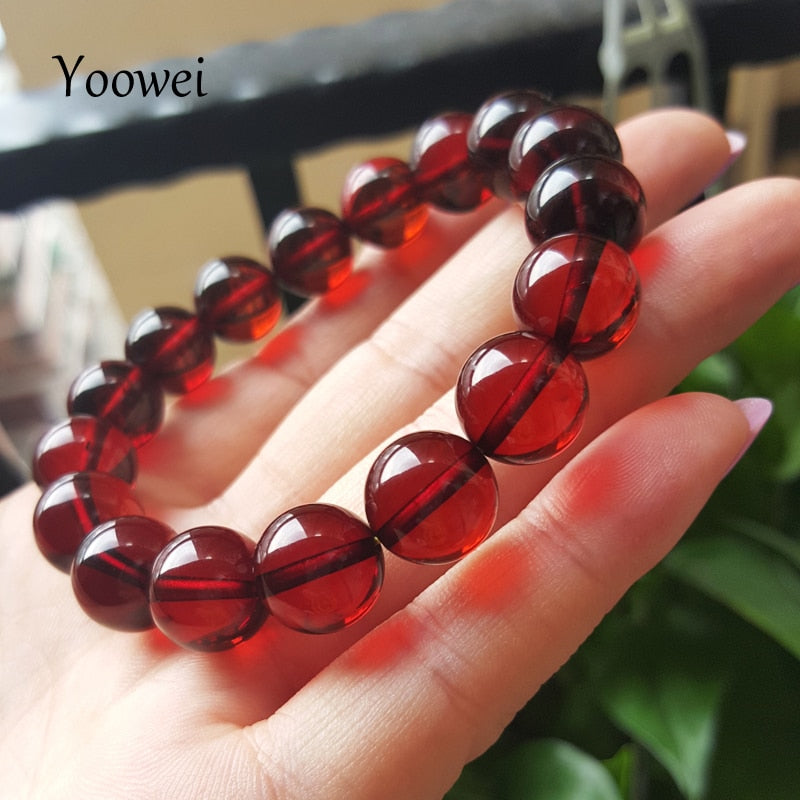 6mm--11mm Round Amber Bracelets Stretch Pulsera Baltic Original Natural Stone Amber Men Jewelry Gifts Bracelets Supplier