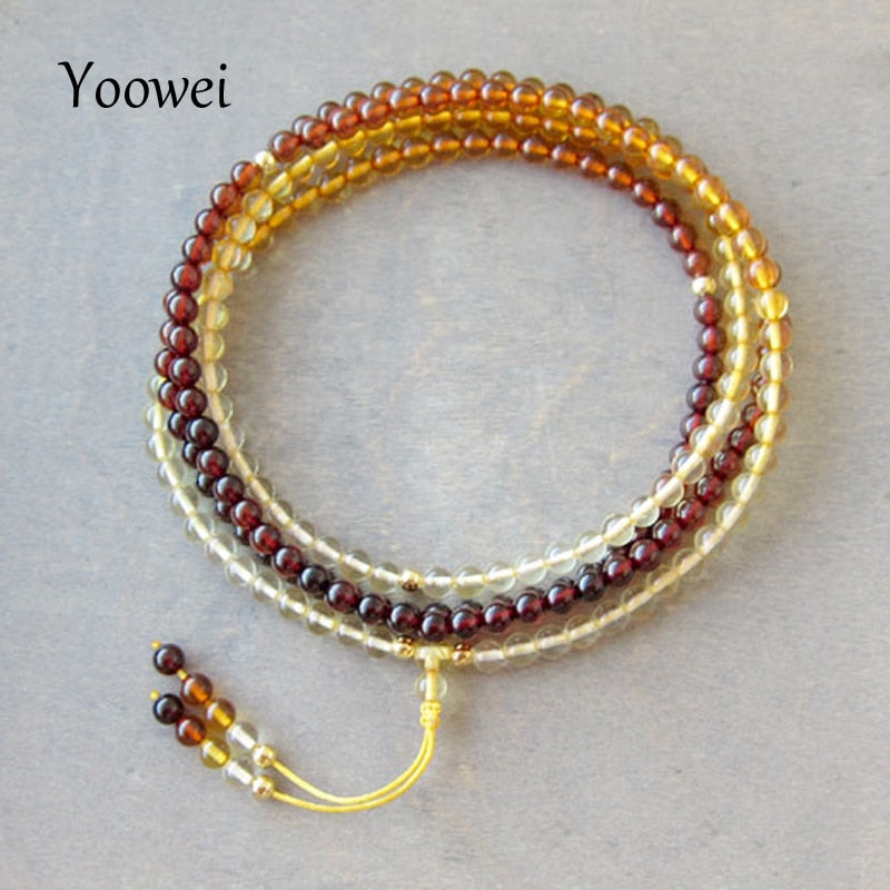 83cm Natural Amber Bracelets for Meditation Yoga Tiny Beads 216 Prayer Buddha Mala Round Amber Necklace Jewelry Wholesale