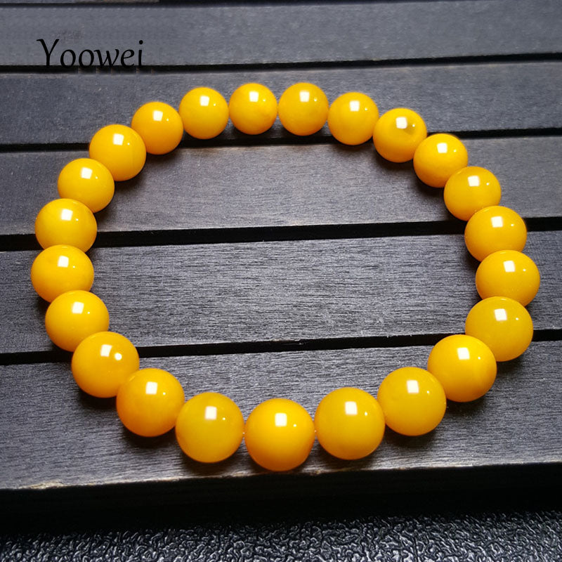 8mm Amber Bracelet Supplies Round Beads Natural Gems Female Luxury Original Baltic Precious Stone Amber Jewelry Wholesale