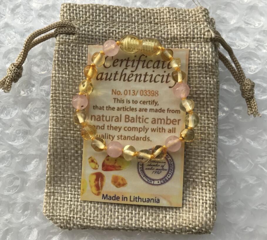 9 Color Baby Amber Bracelet/Necklace Natural Amethyst Gems Adult Baby Teething Necklace Baltic Amber Jewelry Wholesale