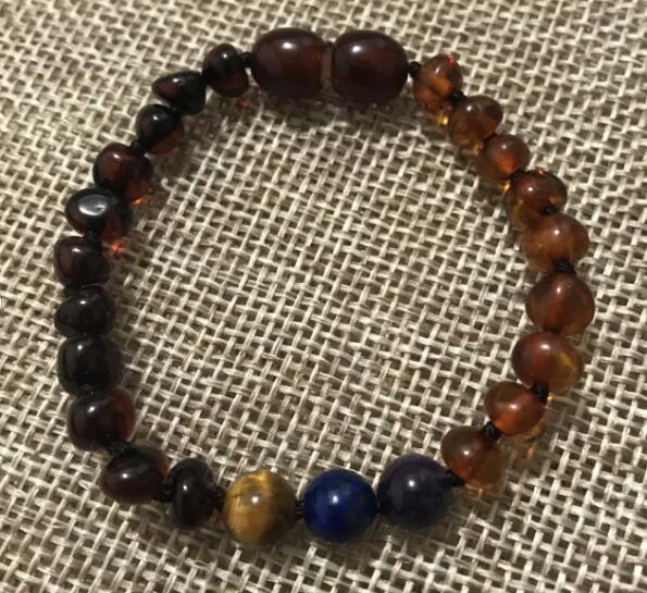 9 Color Baby Amber Bracelet/Necklace Natural Amethyst Gems Adult Baby Teething Necklace Baltic Amber Jewelry Wholesale