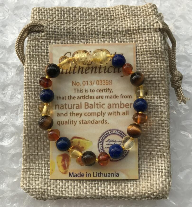9 Color Baby Amber Bracelet/Necklace Natural Amethyst Gems Adult Baby Teething Necklace Baltic Amber Jewelry Wholesale