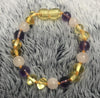 9 Color Baby Amber Bracelet/Necklace Natural Amethyst Gems Adult Baby Teething Necklace Baltic Amber Jewelry Wholesale