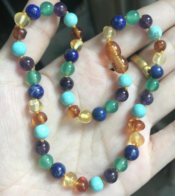 9 Colors Baltic Amber Necklace Wholesale Baby Adult Natural Amethyst Quartz 6mm Gemstone Amber Bracelet Jewelry Supplier