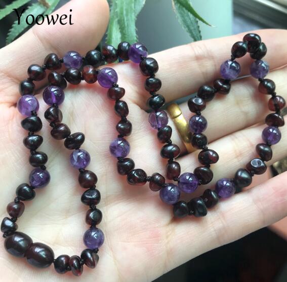 9 Colors Baltic Amber Necklace Wholesale Baby Adult Natural Amethyst Quartz 6mm Gemstone Amber Bracelet Jewelry Supplier