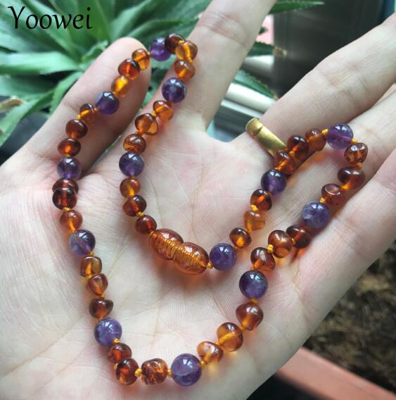 9 Colors Baltic Amber Necklace Wholesale Baby Adult Natural Amethyst Quartz 6mm Gemstone Amber Bracelet Jewelry Supplier