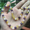 9 Colors Baltic Amber Necklace Wholesale Baby Adult Natural Amethyst Quartz 6mm Gemstone Amber Bracelet Jewelry Supplier