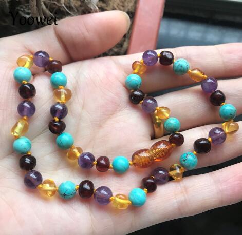 Amber Teething Necklace for Baby Adult Certificate Authenticity Gems Natural Amber Stone Necklace Baby Jewelry Wholesale