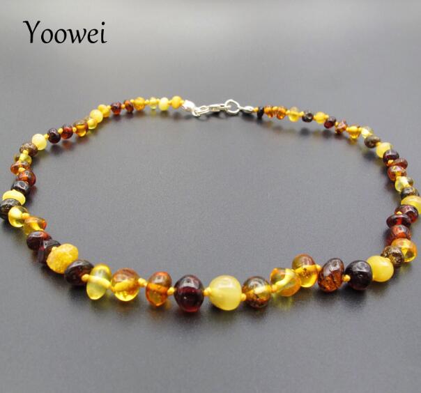 Baby Amber Teething Necklace for Gift Baltic Amber Beads S925 Silver Handmade Original Natural Amber Jewelry Wholesale