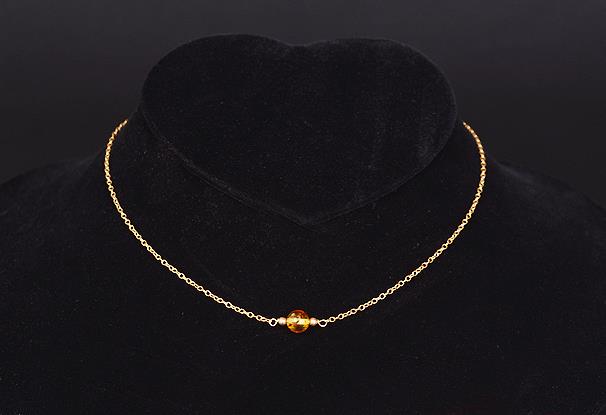 Baltic Natural Amber Necklace diy Simple Styles Vintage Amber Jewelry Chic Clavicle Chain Tiny Women's Necklace Wholesale