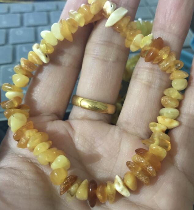 Chips Amber Bracelet Elastic Design Irregular Natural Multicolor Bead Baltic Chips Adult Bracelet Amber Jewelry Wholesale