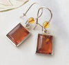 Genuine Geometric Amber Earrings for Women 3 Color Drop Dangling Earrings Original Baltic Natural Amber Jewelry Wholesale