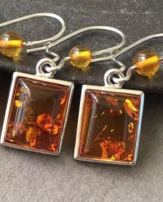 Genuine Geometric Amber Earrings for Women 3 Color Drop Dangling Earrings Original Baltic Natural Amber Jewelry Wholesale