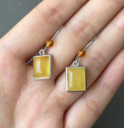 Genuine Geometric Amber Earrings for Women 3 Color Drop Dangling Earrings Original Baltic Natural Amber Jewelry Wholesale