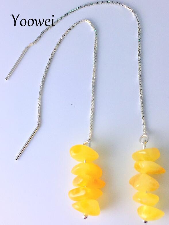 Irregular Amber Earrings for Etsy Baltic Beads Amber Long Jewelry Chic Drop Earrings Girl Gifts 3 Colors Amber Supplier