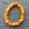 Natural Baltic Amber Bracelet Irregular Beads Original Amber Jewelry Precious Elastic Stretch Bracelets Female pulseras