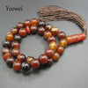Natural Stone Round Shape Jewelry 12mm Big Agate 33 Prayer beads Islamic Muslim Tasbih Allah Rosary Bracelet with Tassel