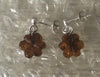 Plum Flower Amber Earrings Baltic Genuine Natural Amber Jewelry Gift pendientes ambar Folk Style Unique Earring Wholesale
